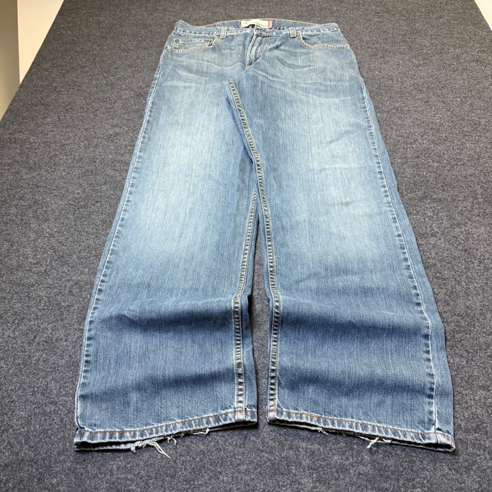 Levis 569 Loose Straight Jeans Mens 34x34 Blue Skater Baggy Denim Distressed